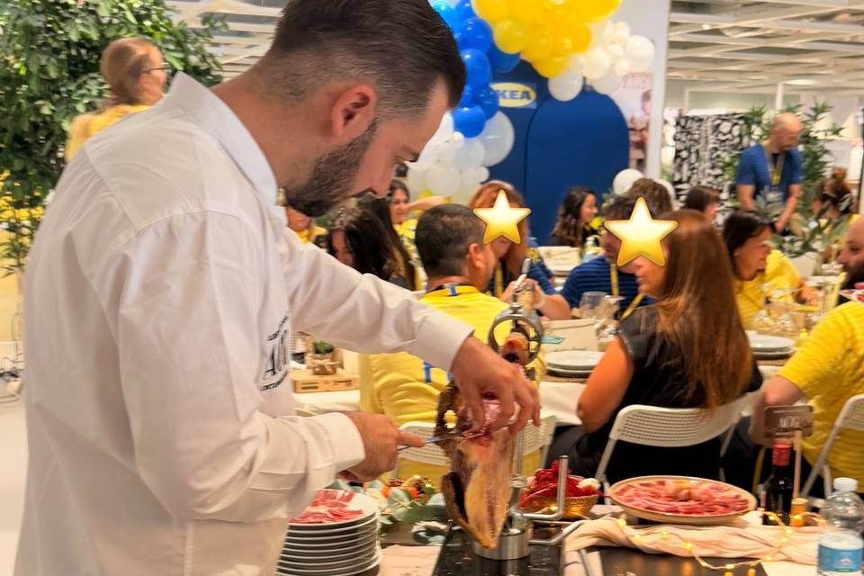 Corte de jamón en ev. privado