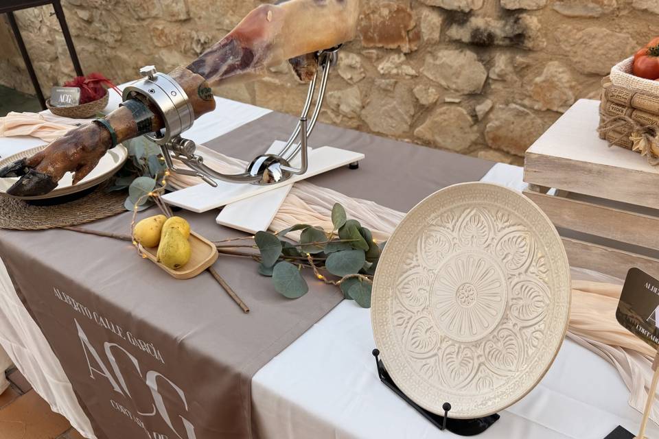 Decoración de puesto de jamón