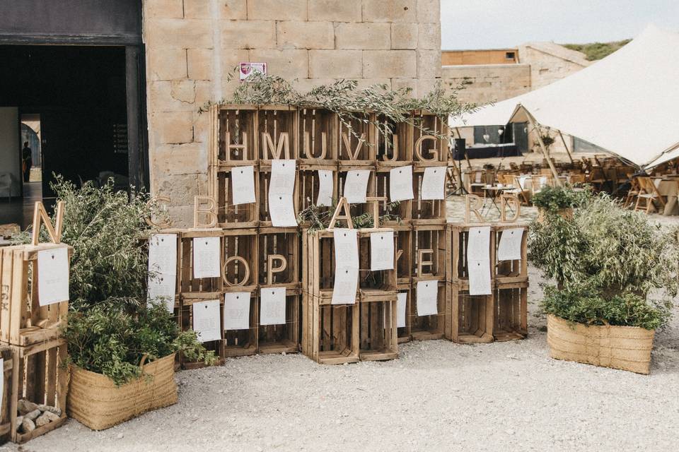 Seating plan rústico, Menorca