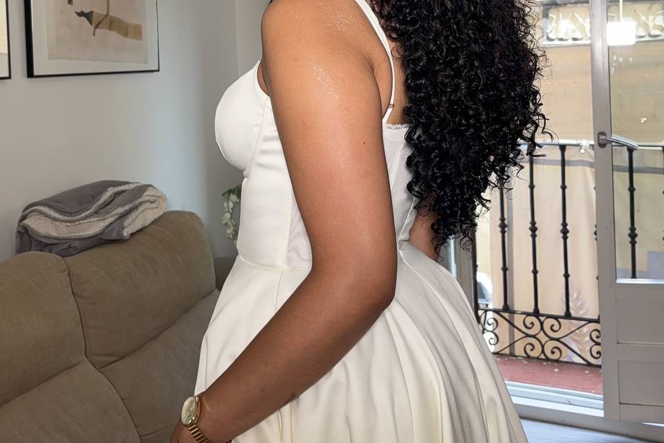 Extensiones en cabello rizado