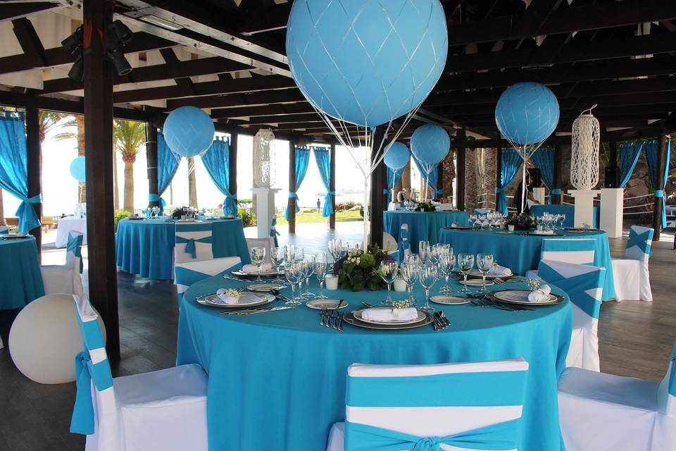 Mesas decoradas para banquete