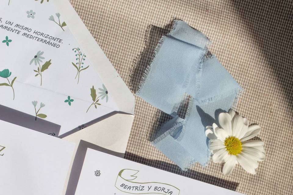 Itinerario de boda ilustrado
