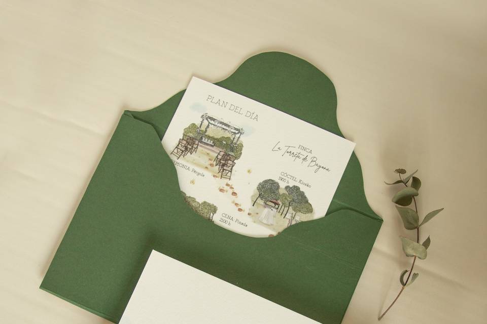 Invitación de boda acuarela