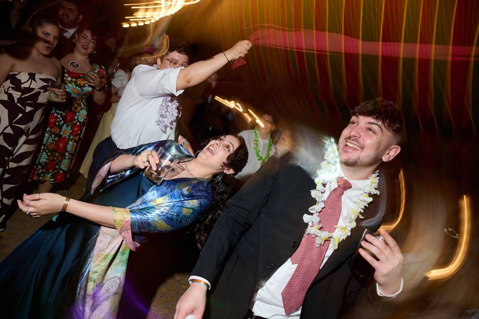 Baile con luces dinámicas