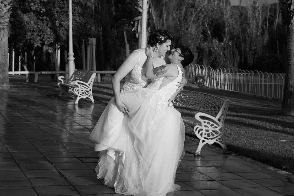 Retrato romántico en el exterior