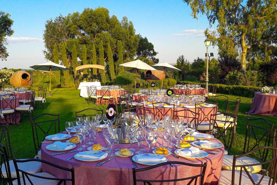 Cena en el jardín