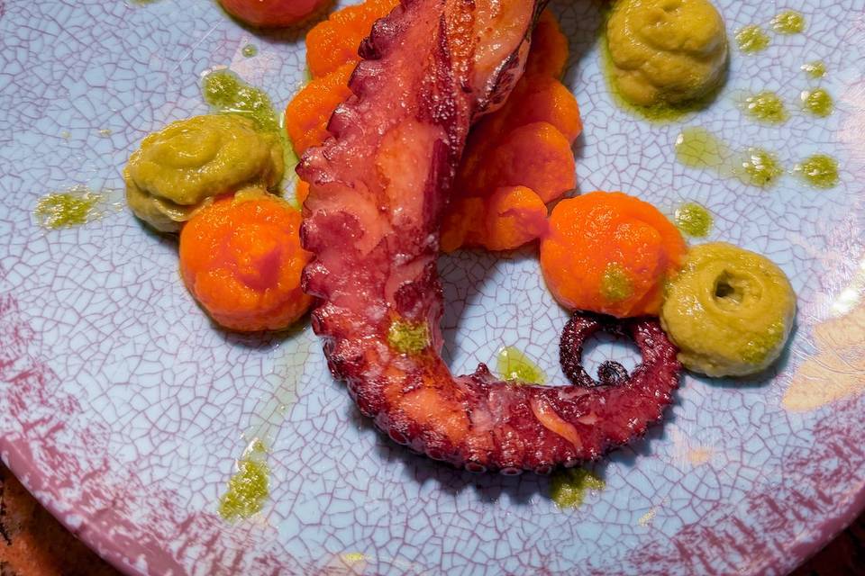 Pulpo con guacamole