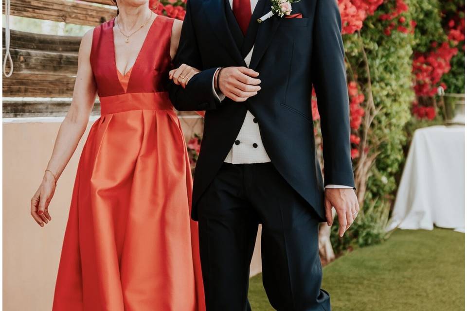 Vestido de madrina mikado seda