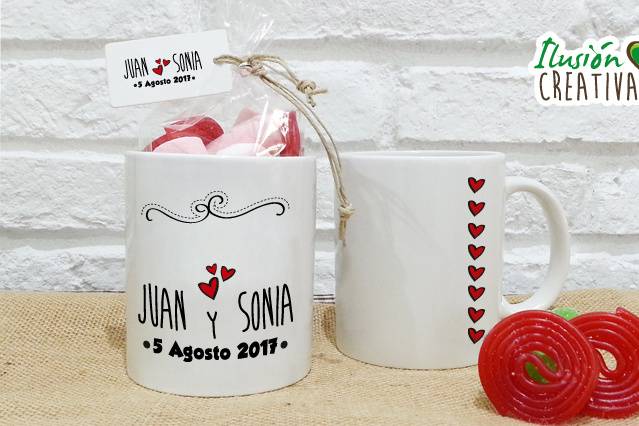 Tazas para detalles de boda