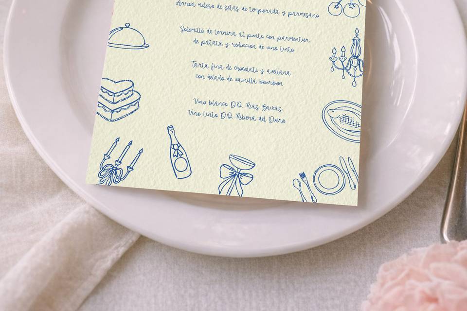 Minuta boda  personalizada