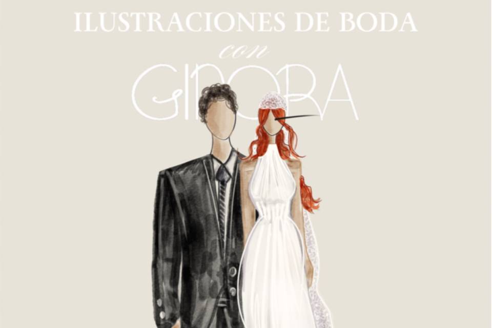 Ilustración de los novios