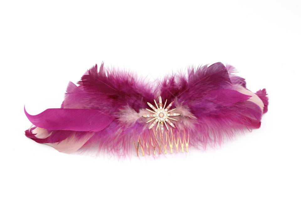 Peineta pluma personalizable