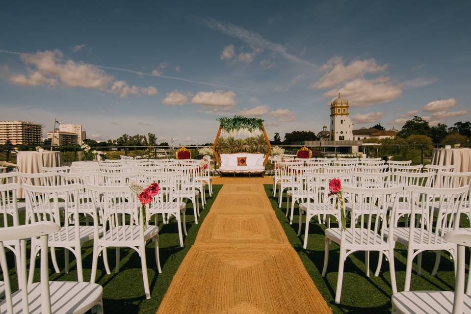 Montaje para ceremonia de boda