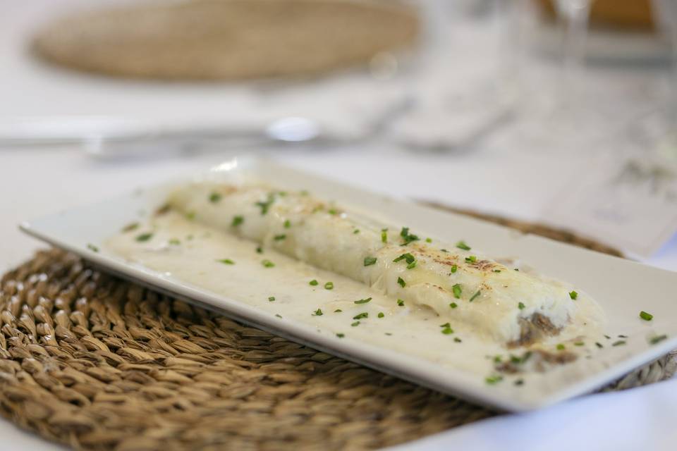 Canelón de trufa i foie