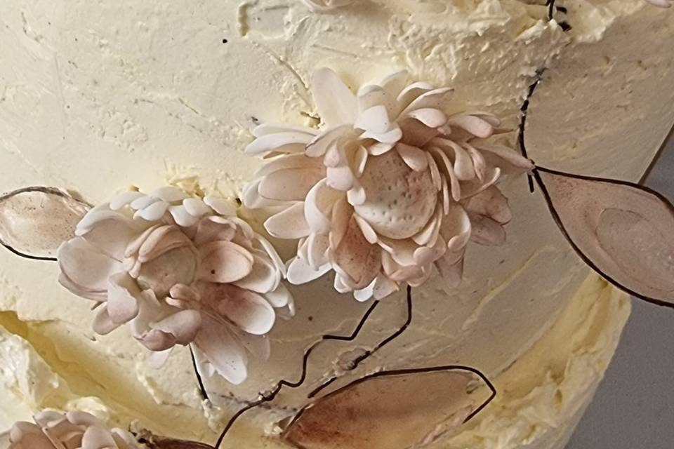 Tarta de boda con crema