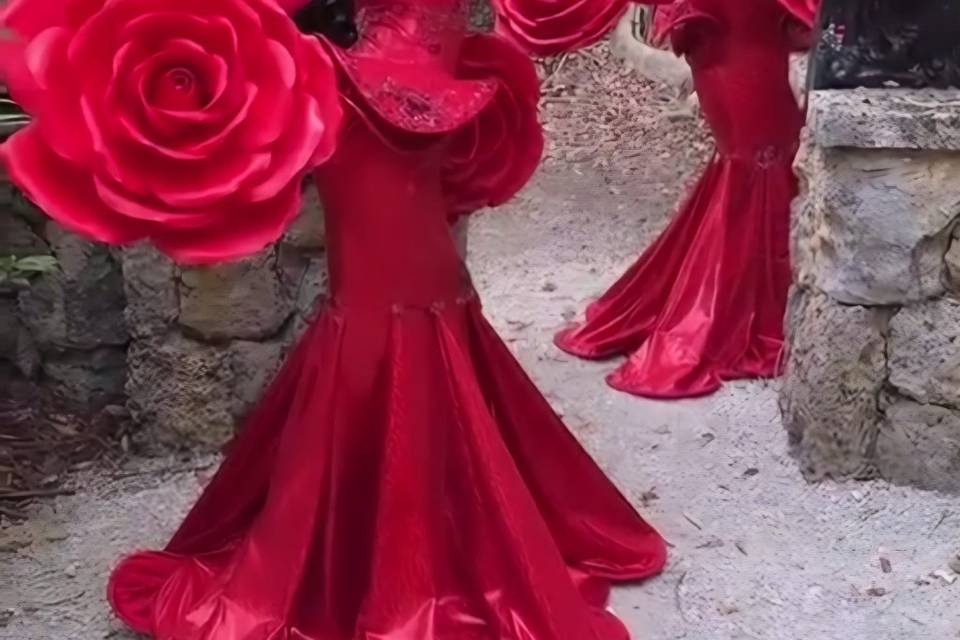 Rosa recepción invitados