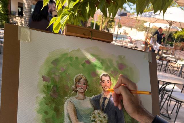 Acuarela de los novios