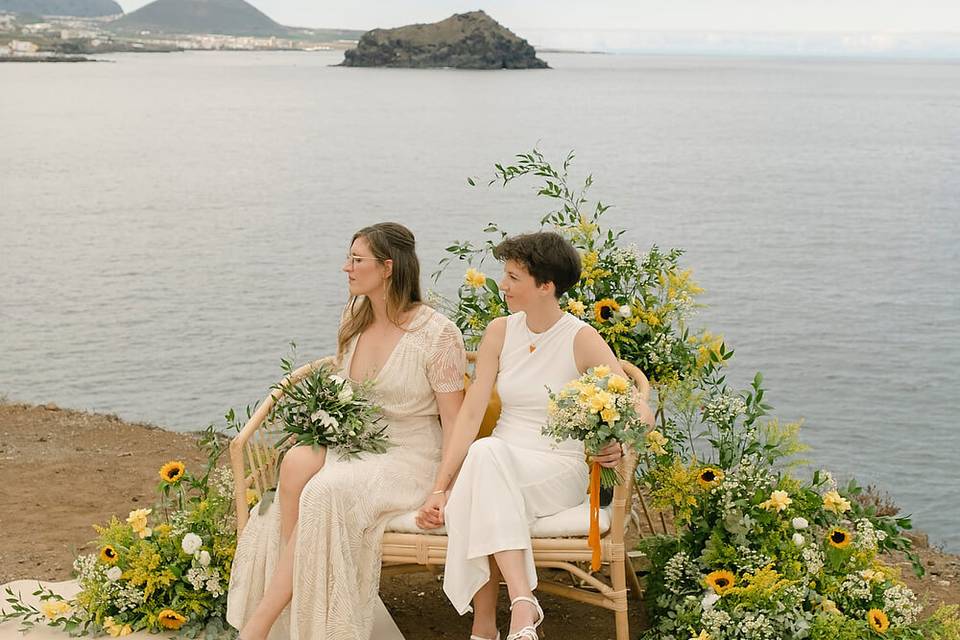 Ceremonia con girasoles
