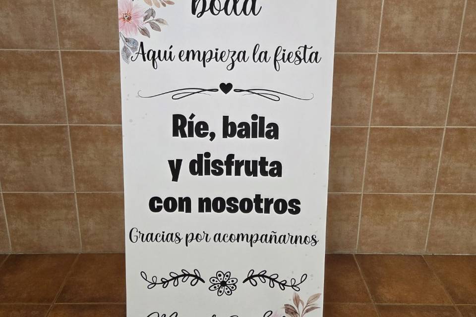 Banner bienvenida boda