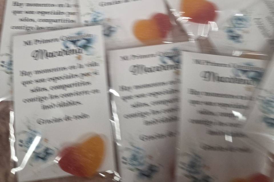 Tarjetas agradecimiento chuche