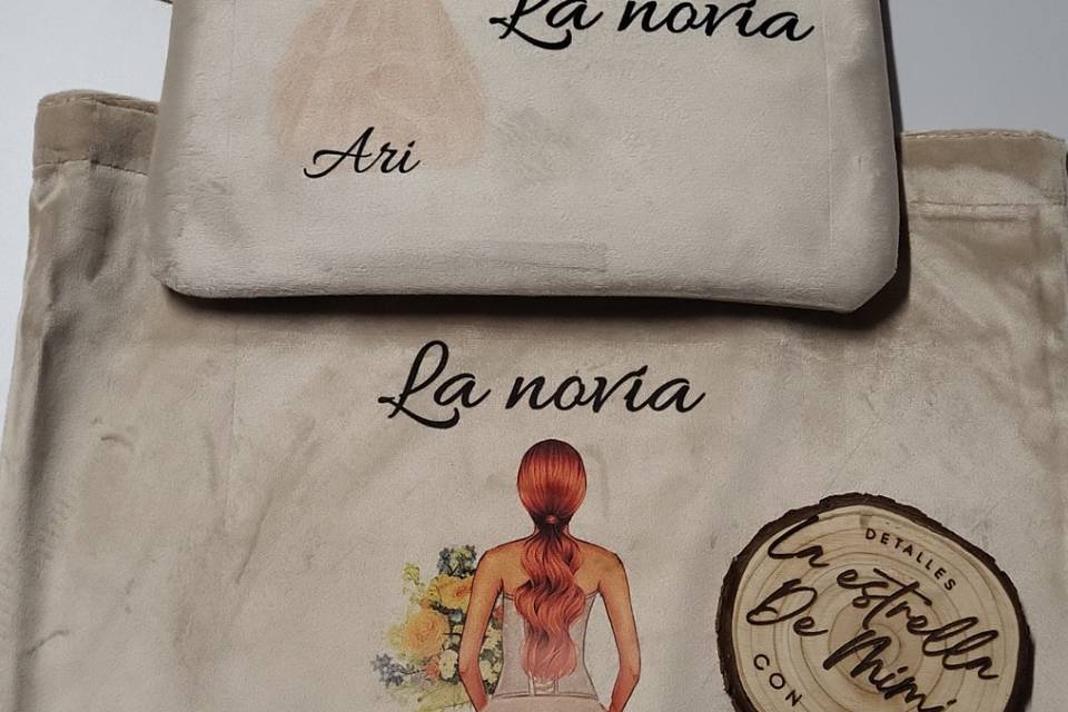 Tote y neceser terciopelo