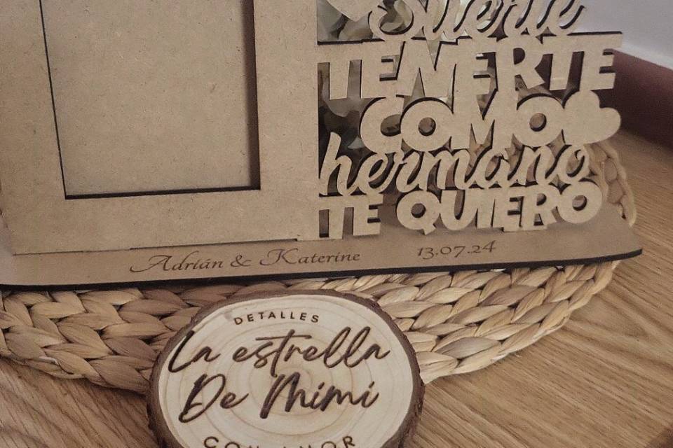 Portafoto que suerte madera