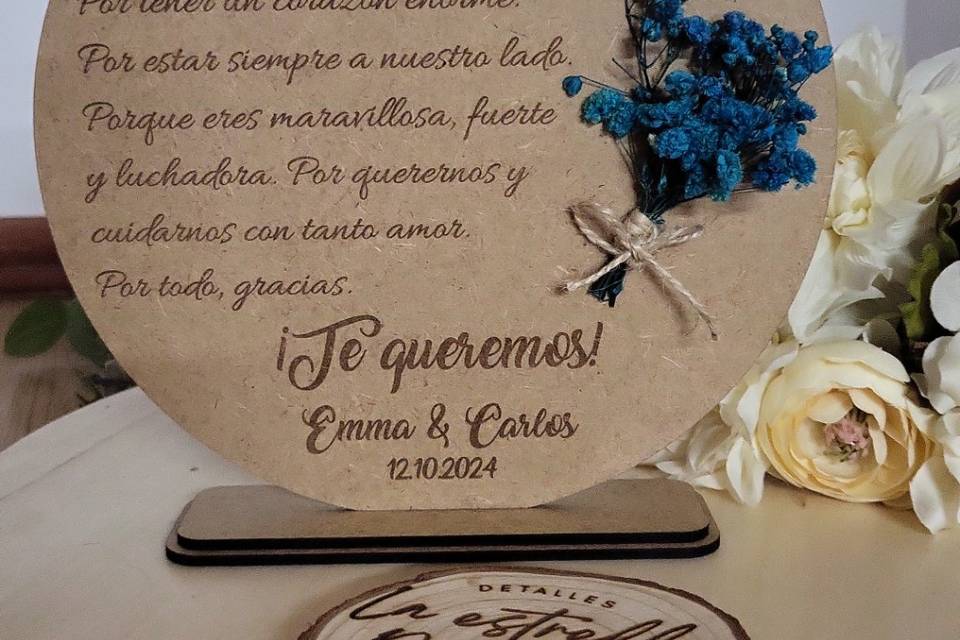 Rodajas en peana