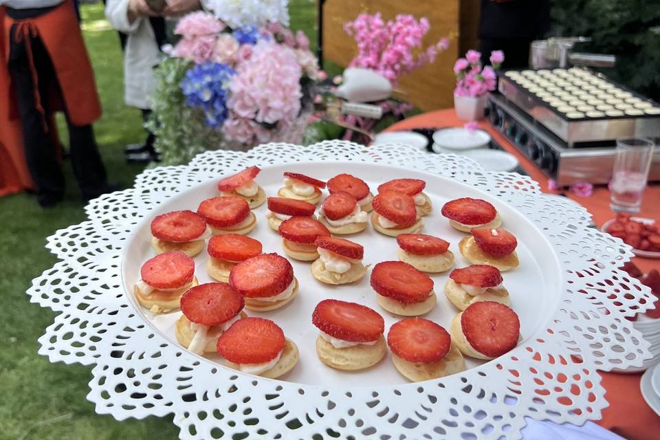 Poffertjes y Fresas