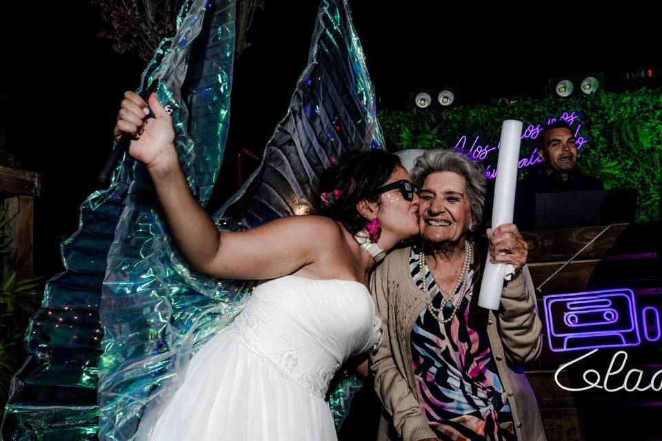Las abuelas felices en la boda
