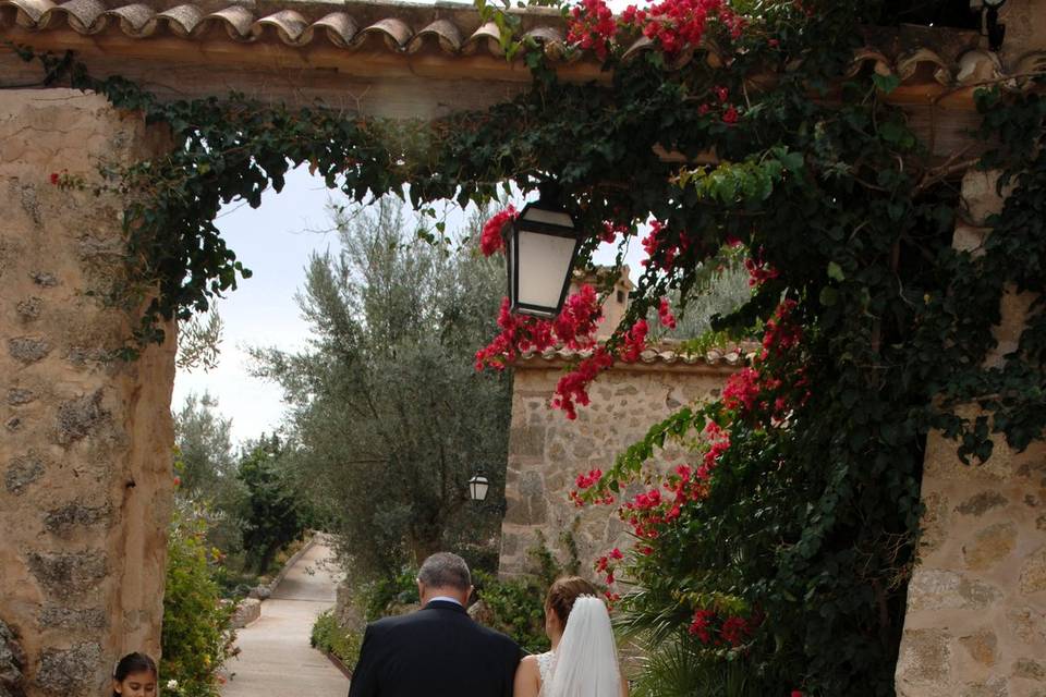 Montaje de la novia en su casa