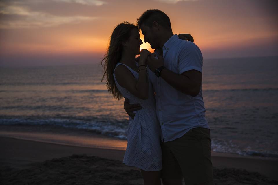 Novios atardecer