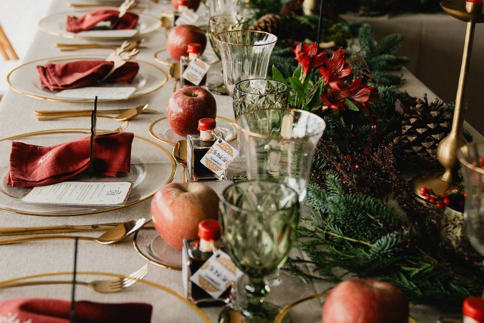 Mesa boda navideña