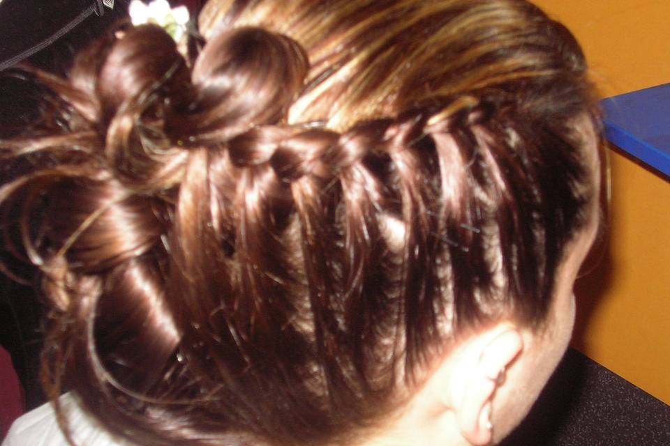 Recogido trenza floral