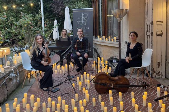 Cuarteto con piano con velas