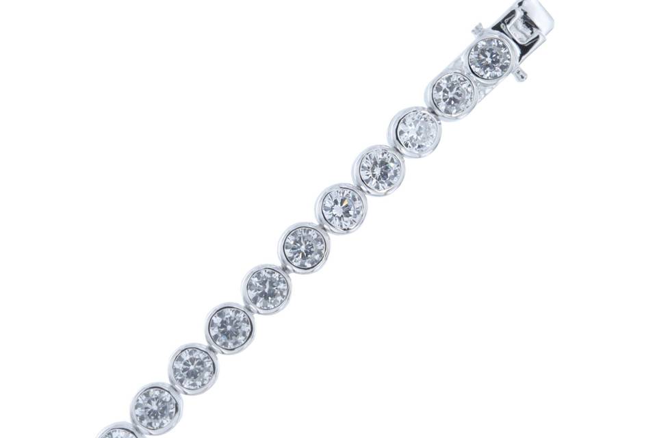 Pulsera de novia plata y circonita