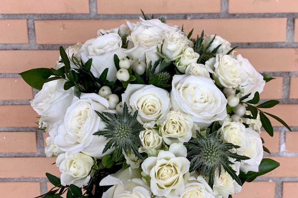 Bouquet blanco rosas