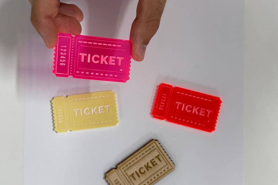 Tickets metacrilato únicos
