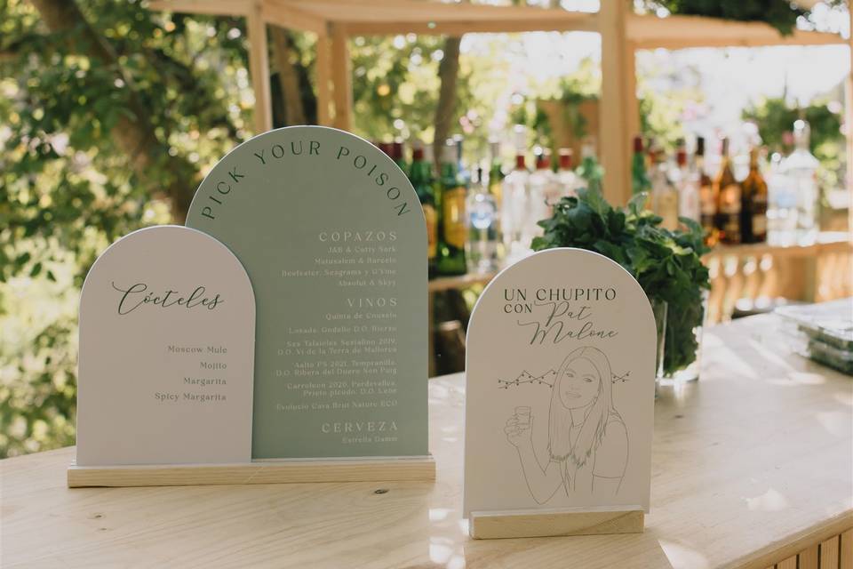 Carteles para barra bebidas