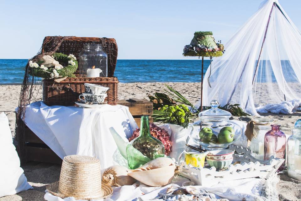 Decorado para boda en la playa