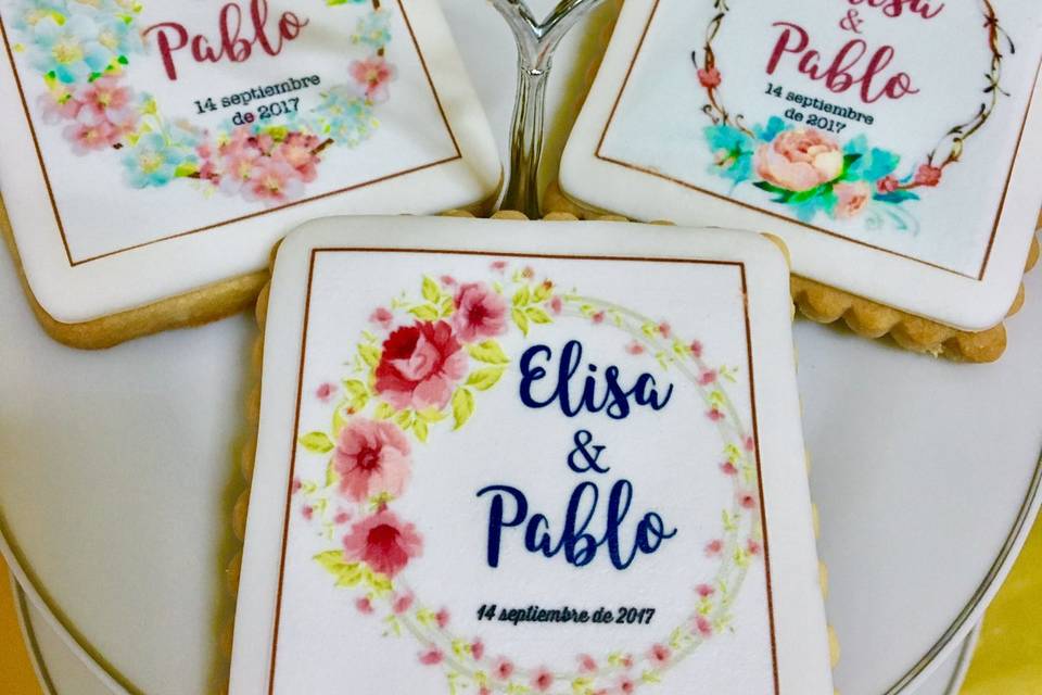 Galletas decoradas para boda