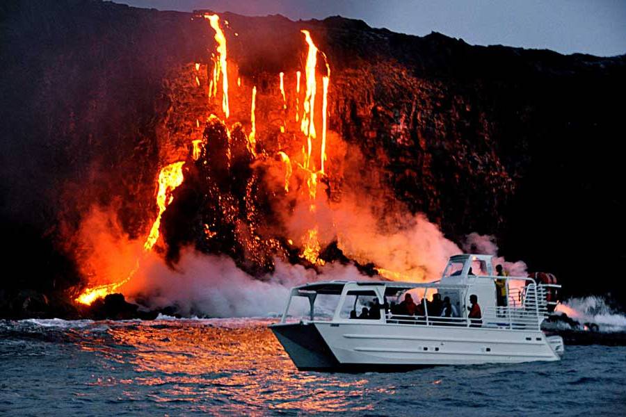 Lava al mar en Big Island