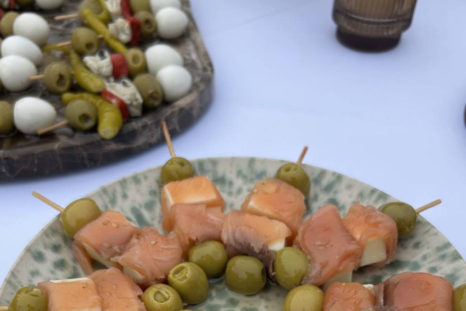 Salmon ahumado y queso tierno