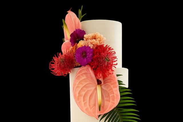Flower-decorate cake