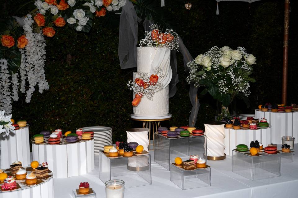 Sweet table and Wedding cake