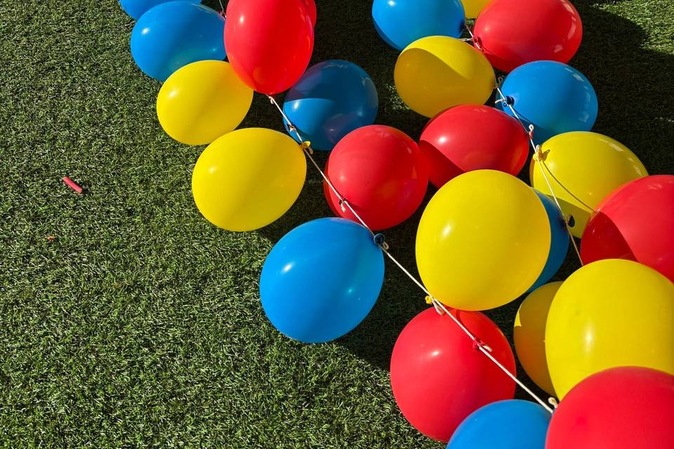 Explosión de globos de colores