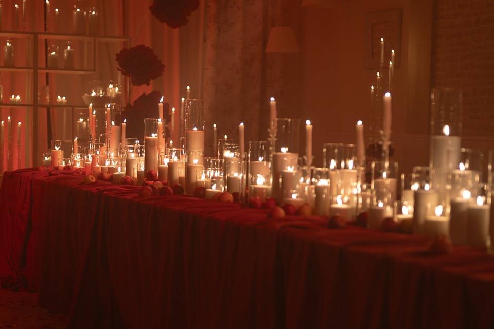 Mesa con velas Galicia