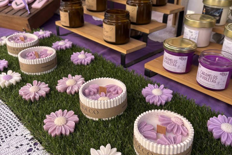 Velas con envase escayola