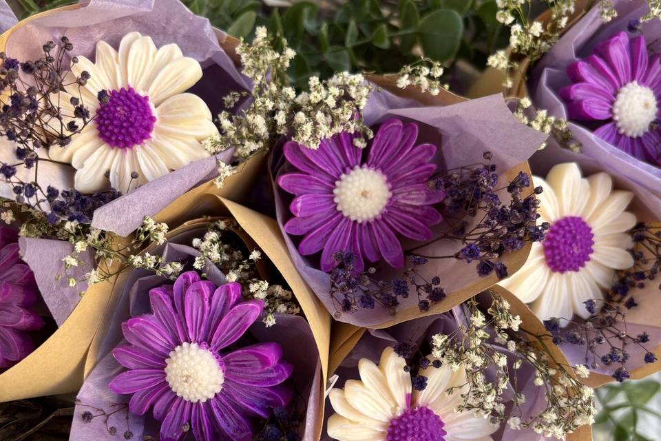 Flores de cera de soja