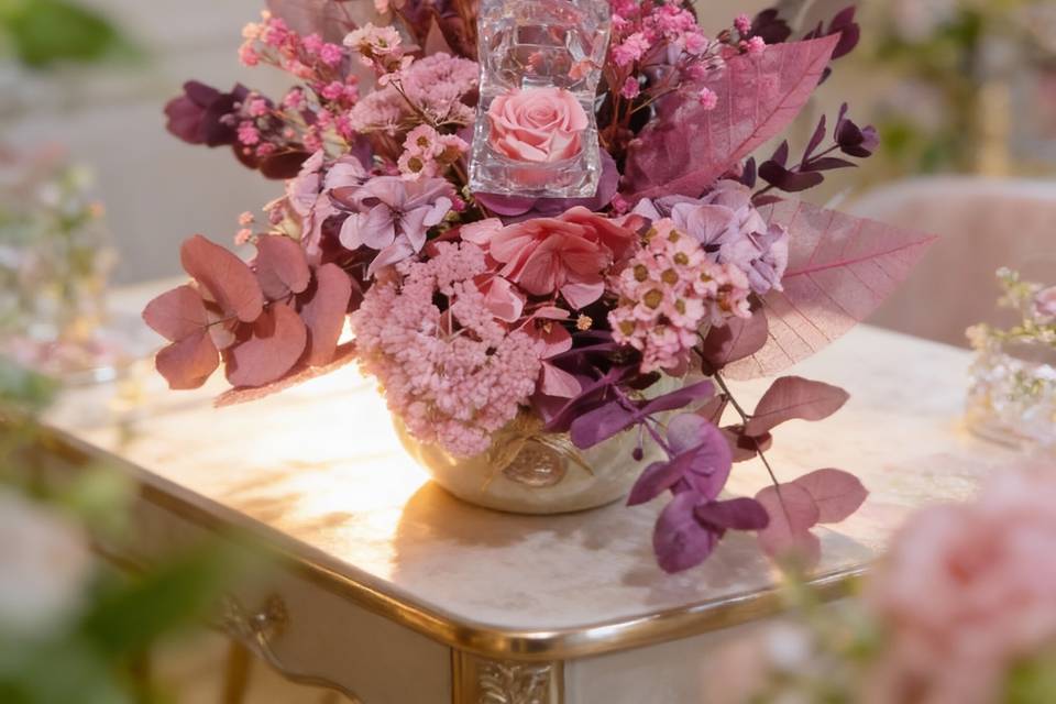 Centro flor preservada