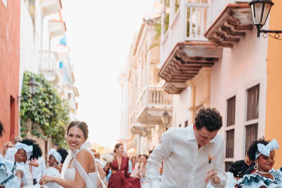 Novios en una boda en Colombia